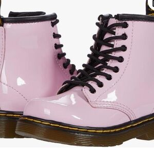 Dr. martens Pink Leather Lace-Up Boots